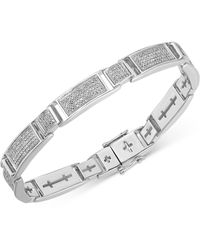 Macy's Diamond Multi-cluster Bracelet (2 Ct. T.w.) In Sterling Silver - White