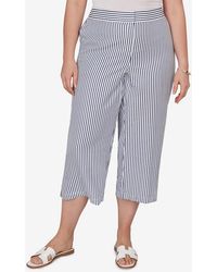 Ruby Rd. - Plus Size Striped Seersucker Fly-front Capri Pants - Lyst