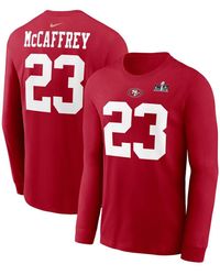 Nike - Christian Mccaffrey San Francisco 49ers Super Bowl Lviii Patch Player Name And Number Long Sleeve T-shirt - Lyst