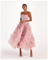 Milla - Dramatically Flowered Tulle Dress - Lyst