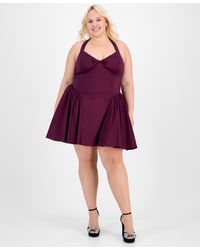 B Darlin - Trendy Plus Size A-line Halter Dress - Lyst