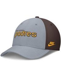 Nike - Gray/brown San Diego Padres Rise Swoosh Performance Flex Hat - Lyst