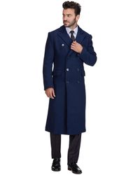 Braveman - Double-breasted Knee Length Wool Blend Three Button Long Overcoat Top Coat - Lyst