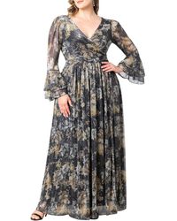 Kiyonna - Plus Size Gilded Glamour Long Sleeve Evening Gown - Lyst