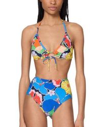 Kate Spade - Printed Tie Front Bikini Top High Waist Bottoms - Lyst