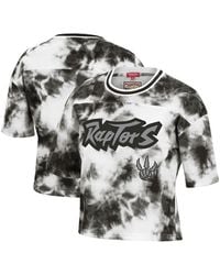 Mitchell & Ness - Black And White Toronto Raptors Hardwood Classics Tie-dye Cropped T-shirt - Lyst