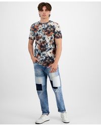 Guess - Textured Floral Graphic T-shirt - Lyst