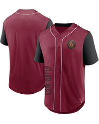 Fanatics - Branded Red Atlanta United Fc Balance Fashion Baseball Jersey - Lyst