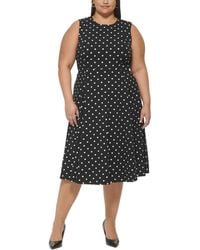 Calvin Klein - Plus Size Dot-print Fit & Flare Dress - Lyst