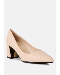 LONDON RAG - Casey Metallic Detail Block Heel Pumps - Lyst
