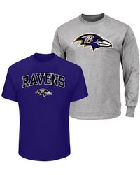 Fanatics - Purple/heather Gray Baltimore Ravens Big & Tall 2-pack T-shirt Set - Lyst