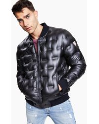 Guess - Stamp Quilt Puffer Bomber Jacket - Lyst