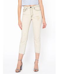 NOEND High Rise Straight Crop Jeans In Detroit For Adult - Natural