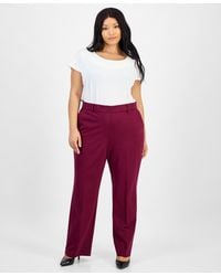 Kasper - Plus Size High Rise Straight Leg Pants - Lyst