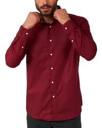Opposuits - Long-sleeve Blazing Burgundy Shirt - Lyst