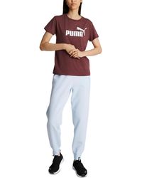 PUMA - Embroidered-logo High-waist Fleece Sweatpant jogger - Lyst