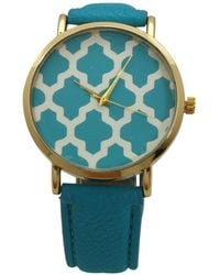 Olivia Pratt - Geometric Pattern Leather Strap Watch - Lyst