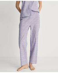 Mango - Cotton Striped Woven Seersucker Pajama Pants - Lyst