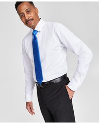 Tayion Collection - Slim-fit Blue Trim Solid Dress Shirt - Lyst