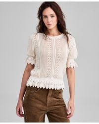 And Now This - Round-neck Open-knit Sweater - Lyst