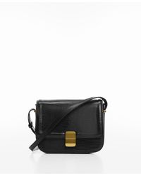 Mango - Croc-effect Flap Bag - Lyst