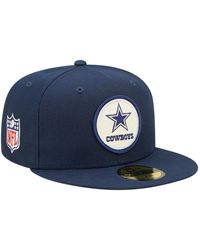 Dallas Cowboys New Era 2022 Sideline 59FIFTY Fitted Hat - Cream/Navy