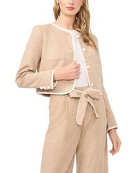 Cece - Contrast Patch Pocket Crewneck Jacket - Lyst