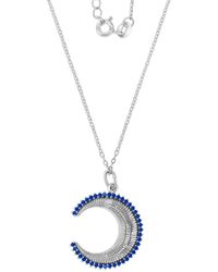 Macy's - Black Spinel Crescent Moon Pendant Necklace (1/3 Ct. T.w. - Lyst