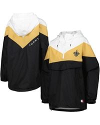 Tommy Hilfiger - White/gold New Orleans Saints Staci Half-zip Hoodie Windbreaker Jacket - Lyst