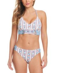 Jessica Simpson - Textured Printed Bikini Top Matching Bottom - Lyst
