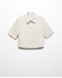 Mango - Linen-blend Short-sleeve Shirt - Lyst