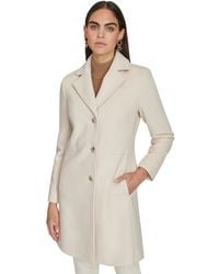 Calvin Klein - Single-breasted Wool Blend Coat - Lyst