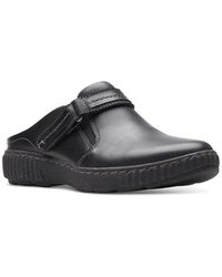Clarks - Caroline May Top-stitched Strapped Clogs - Lyst