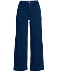 Lands' End - High Rise Patch Pocket Wide Leg Chino Crop Pants - Lyst
