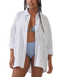 Cotton On - Striped Swing Beach Cover Up Shirt - Lyst