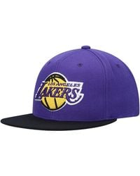 Mitchell & Ness - Los Angeles Lakers Hardwood Classics Bandana Undervisor Snapback Hat - Lyst