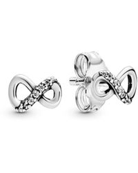 PANDORA - Sparkling Infinity Stud Earrings - Lyst