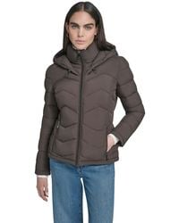 Calvin Klein - Short Zip-up Hooded Puffer Jacket - Lyst