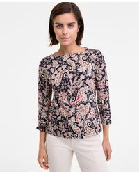 Nautica - Boat-neck Paisley-print Top - Lyst