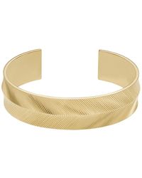 Fossil - Harlow Linear Texture -tone Stainless Steel Cuff Bracelet - Lyst