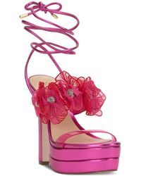 Jessica Simpson - Iyla Flower Embellished Strappy High Heel Platform Sandals - Lyst