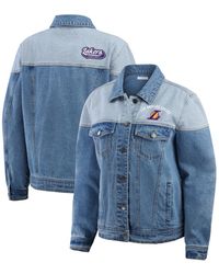 WEAR by Erin Andrews - Los Angeles Lakers Full-button Denim Jacket - Lyst