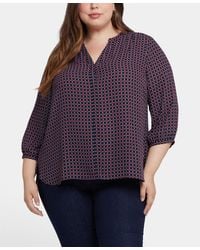 NYDJ - Plus Size Pintuck V-neck Top - Lyst