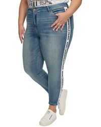Karl Lagerfeld - Plus Size Logo-tape Slim-leg Jeans - Lyst
