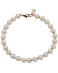 Ralph Lauren - Gold-tone Imitation Pearl Flex Bracelet - Lyst