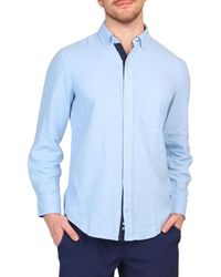 Tailorbyrd - Big & Tall Solid Linen Blend Long Sleeve Shirt - Lyst