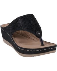 Gc Shoes - Wagner Embellished Thong Wedge Sandals - Lyst