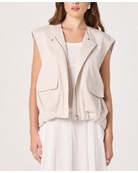 Astr - Radley Band Collar Sleeveless Cargo Vest Jacket - Lyst