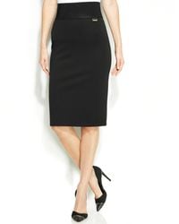 Calvin Klein - High Waist Power Stretch Pencil Skirt - Lyst