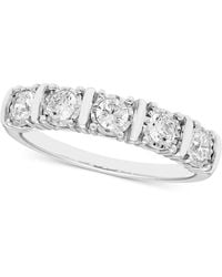 Macy's - Diamond Five Stone Wedding Band (1/2 Ct. T.w. - Lyst